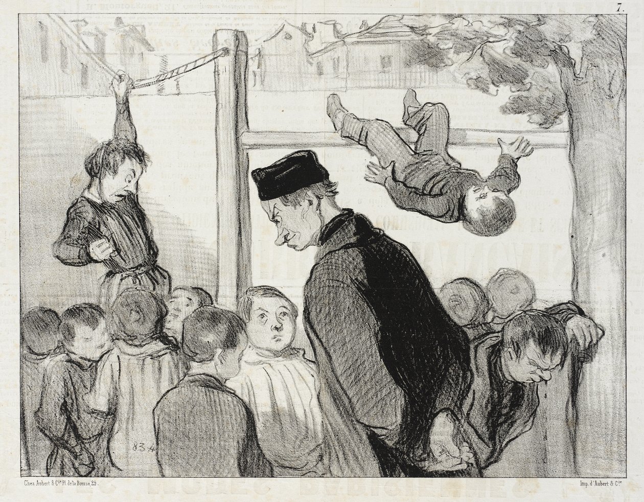 Hvordan gymnastik former lemmerne... af Honoré Daumier