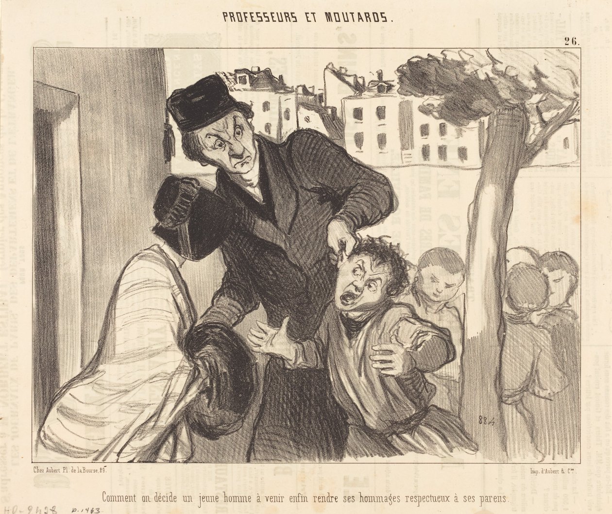 Hvordan beslutter du, at en ung mand skal komme... af Honoré Daumier