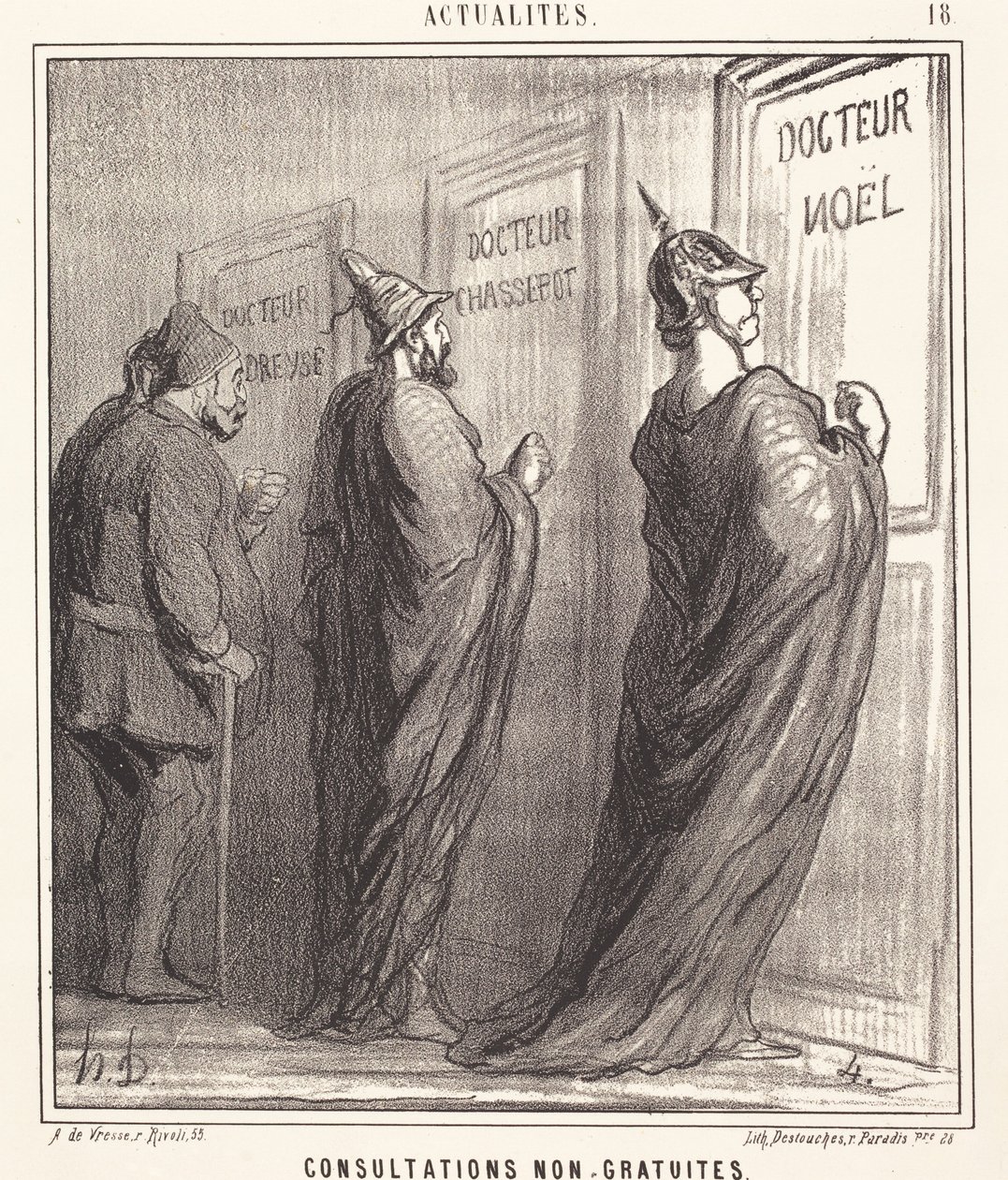 Konsultationer ikke gratis af Honoré Daumier