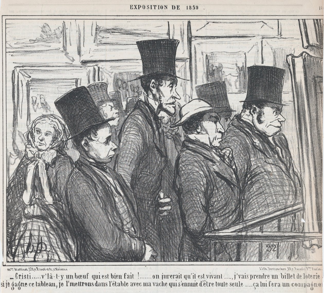 Kristus, sik en velbygget okse!..., fra Udstillingen i 1859, udgivet i Le Charivari, 4. maj 1859 af Honoré Daumier