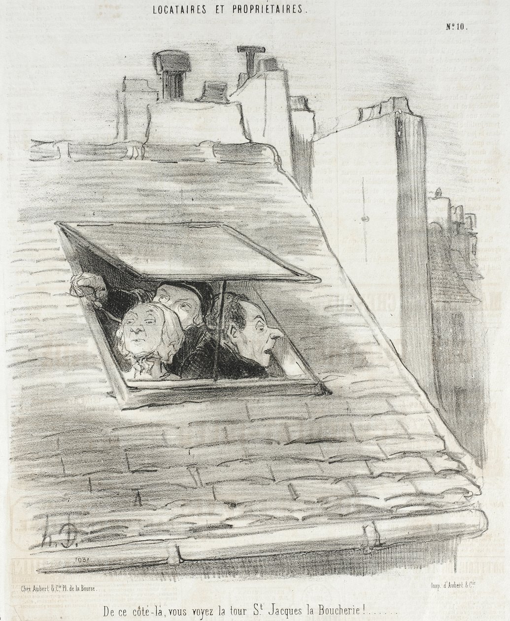 Fra denne side kan De se St. Jacques-tårnet... af Honoré Daumier