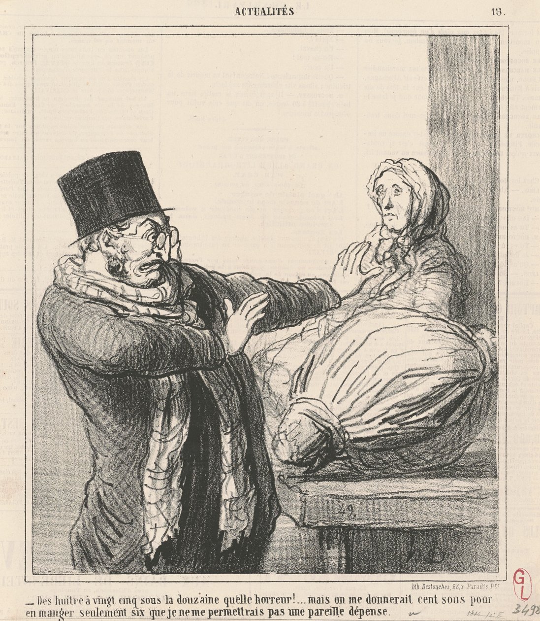 Østers til femogtyve sous dusinet ...! af Honoré Daumier