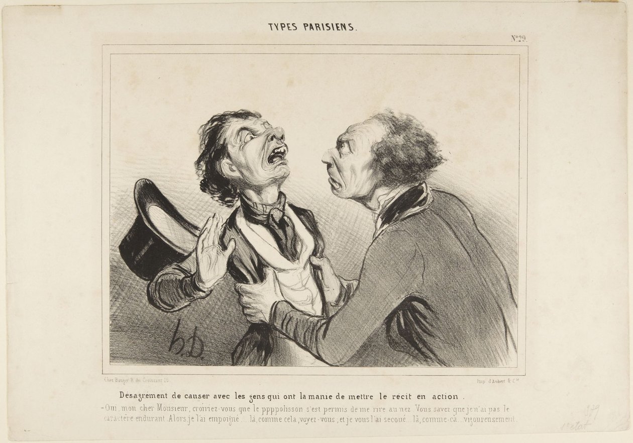 Ubehaget ved at tale med folk ..., nummer 29 fra serien Parisiske typer af Honoré Daumier