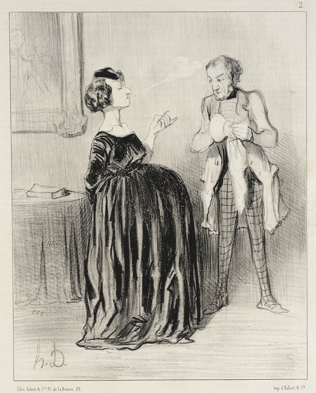 Hør engang... min mand... jeg har virkelig lyst til at kalde mit drama... af Honoré Daumier