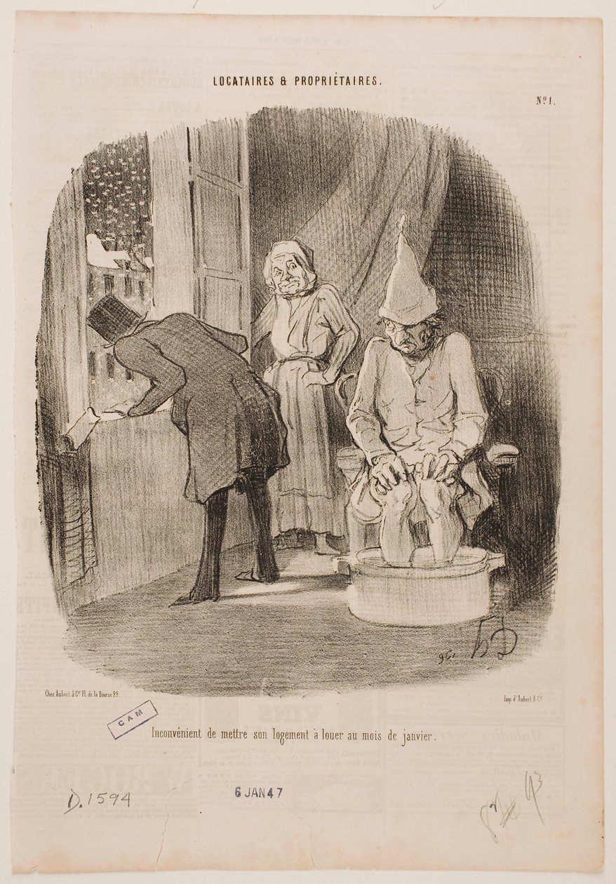 Ulempe ved at sætte sin bolig til leje i januar af Honoré Daumier