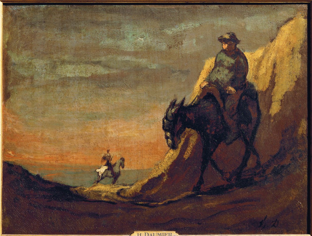 Don Quichote og Sancho Panza (maleri på lærred) af Honore Daumier
