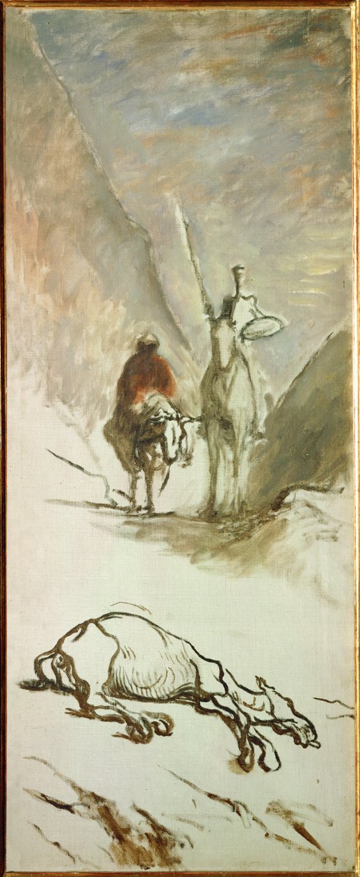 Don Quijote og det døde muldyr af Honore Daumier