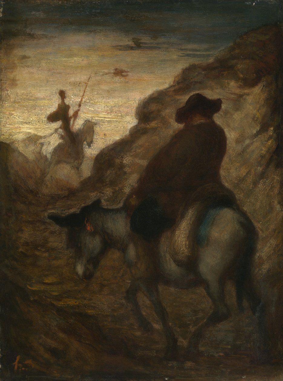 Don Quixote og Sancho Panza, ca. 1864-65 (olie på lærred) af Honoré Daumier