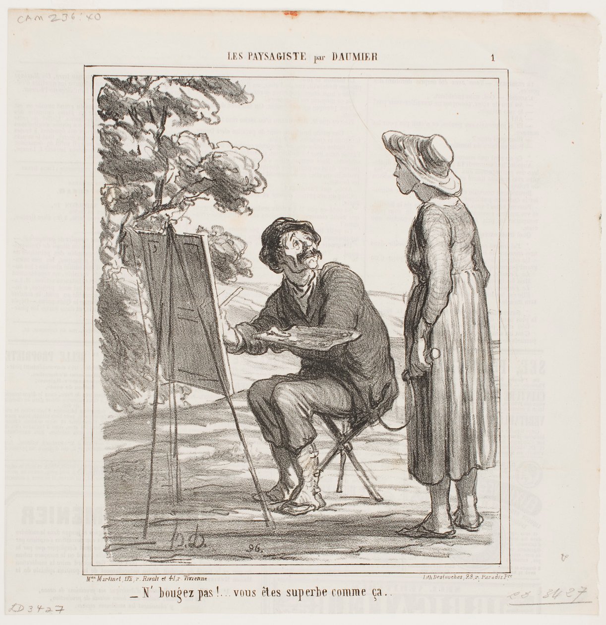Bevæg dig ikke... du er fremragende, lige som du er... af Honoré Daumier