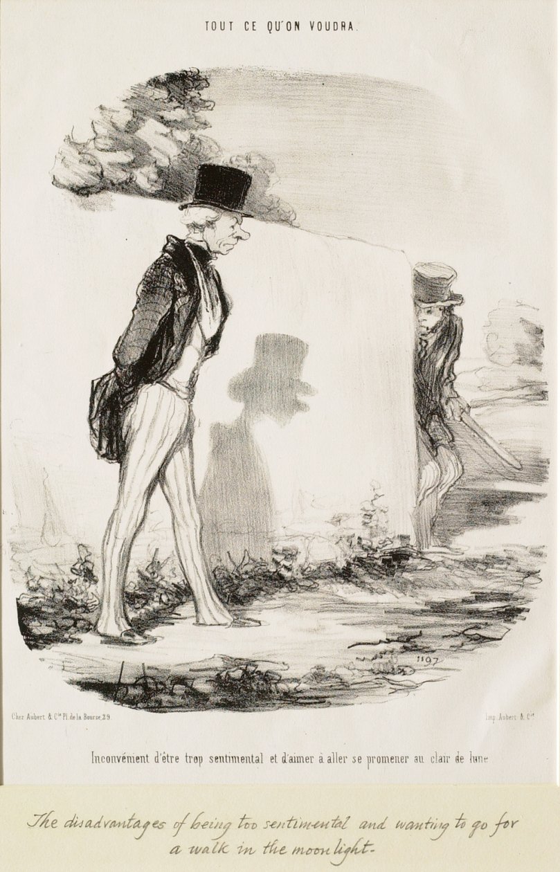 Ulempen ved at være for sentimental... af Honoré Daumier