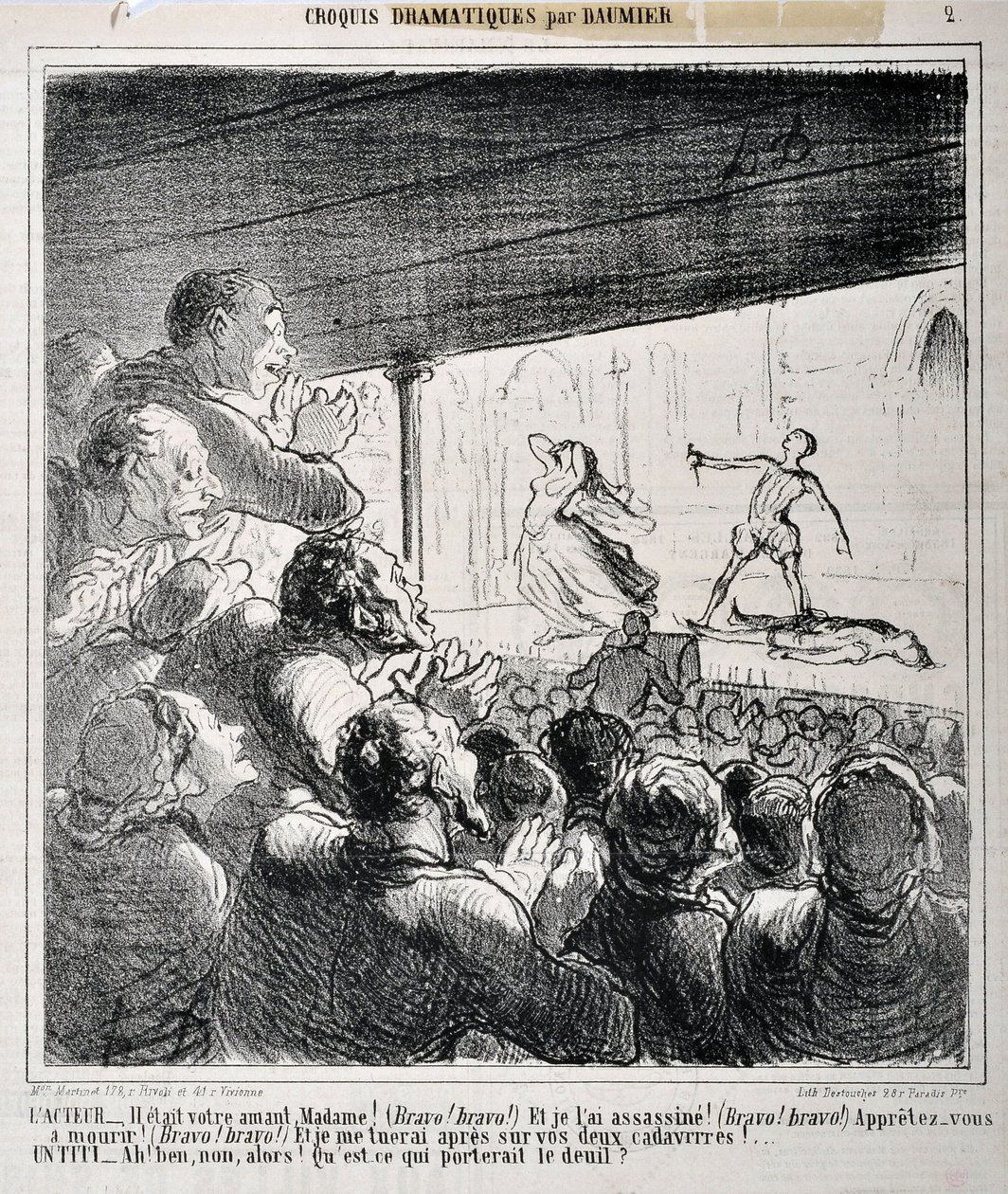Dramasketch: "" Han var din elsker Madame ... "" Indgravering af Honore Daumier (1808-1879) i "" Le Charivari ". Palais Longchamp, Museum for Fine Arts i Marseille. af Honoré Daumier