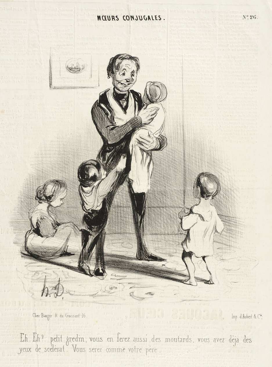Eh! Eh!... lille slyngel, du får også sådanne unger... af Honoré Daumier