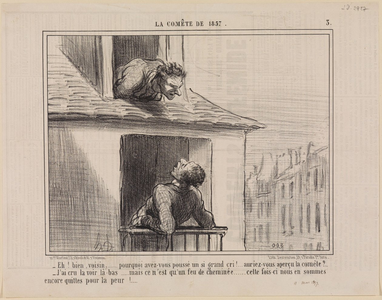 Nå, nabo,... (Kometen fra 1857, tavle 3) af Honoré Daumier