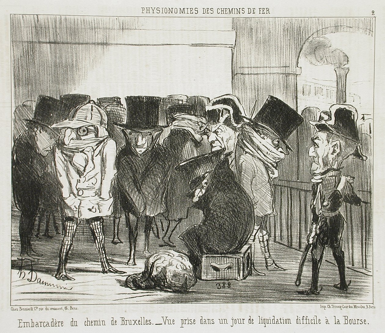 Station ved jernbanen til Bruxelles af Honoré Daumier