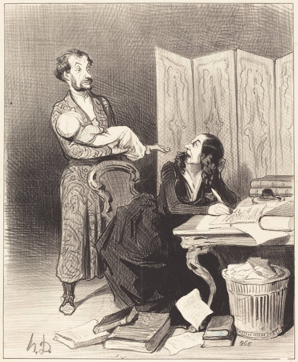 Tag dog det længere væk... umuligt at arbejde... af Honoré Daumier