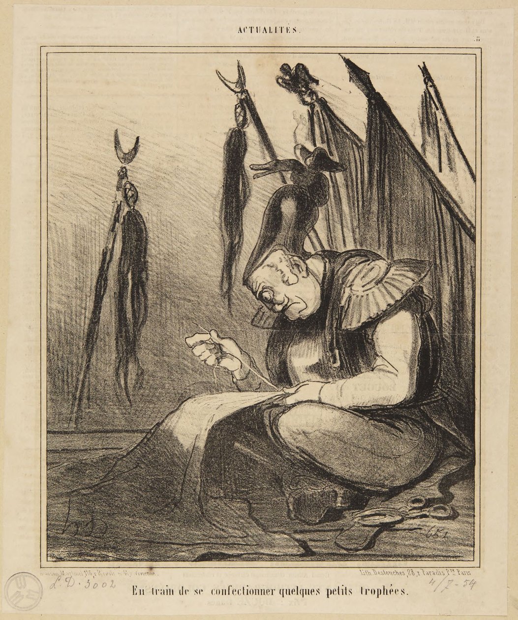 "I færd med at lave sig nogle små trofæer." af Honoré Daumier