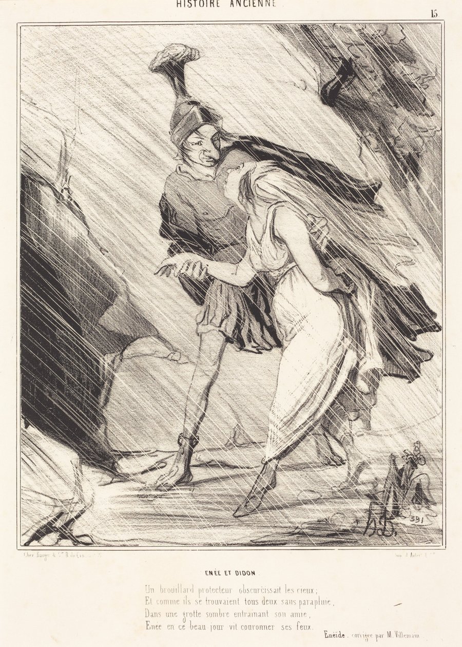 Aeneas og Dido af Honoré Daumier