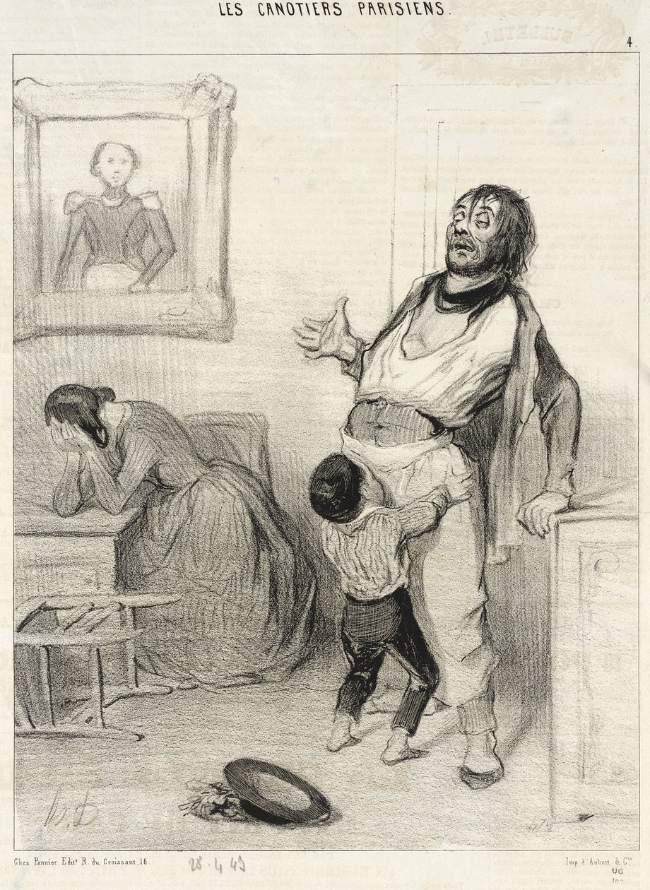 Er det tilladt at vende tilbage fra Bercy i en sådan tilstand... af Honoré Daumier