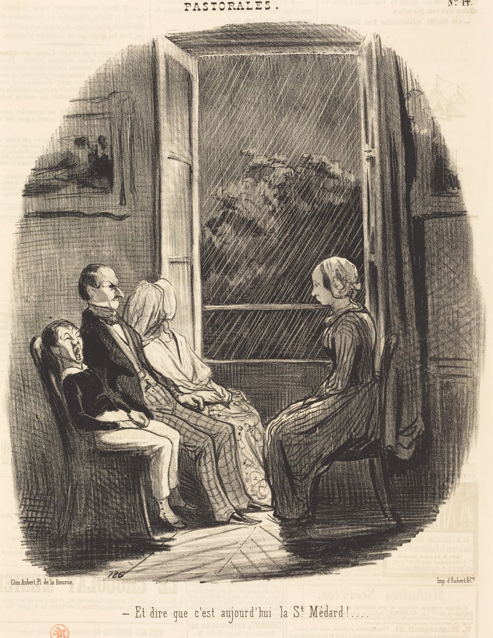 Og tænk, at det er Sankt Medards dag i dag! af Honoré Daumier