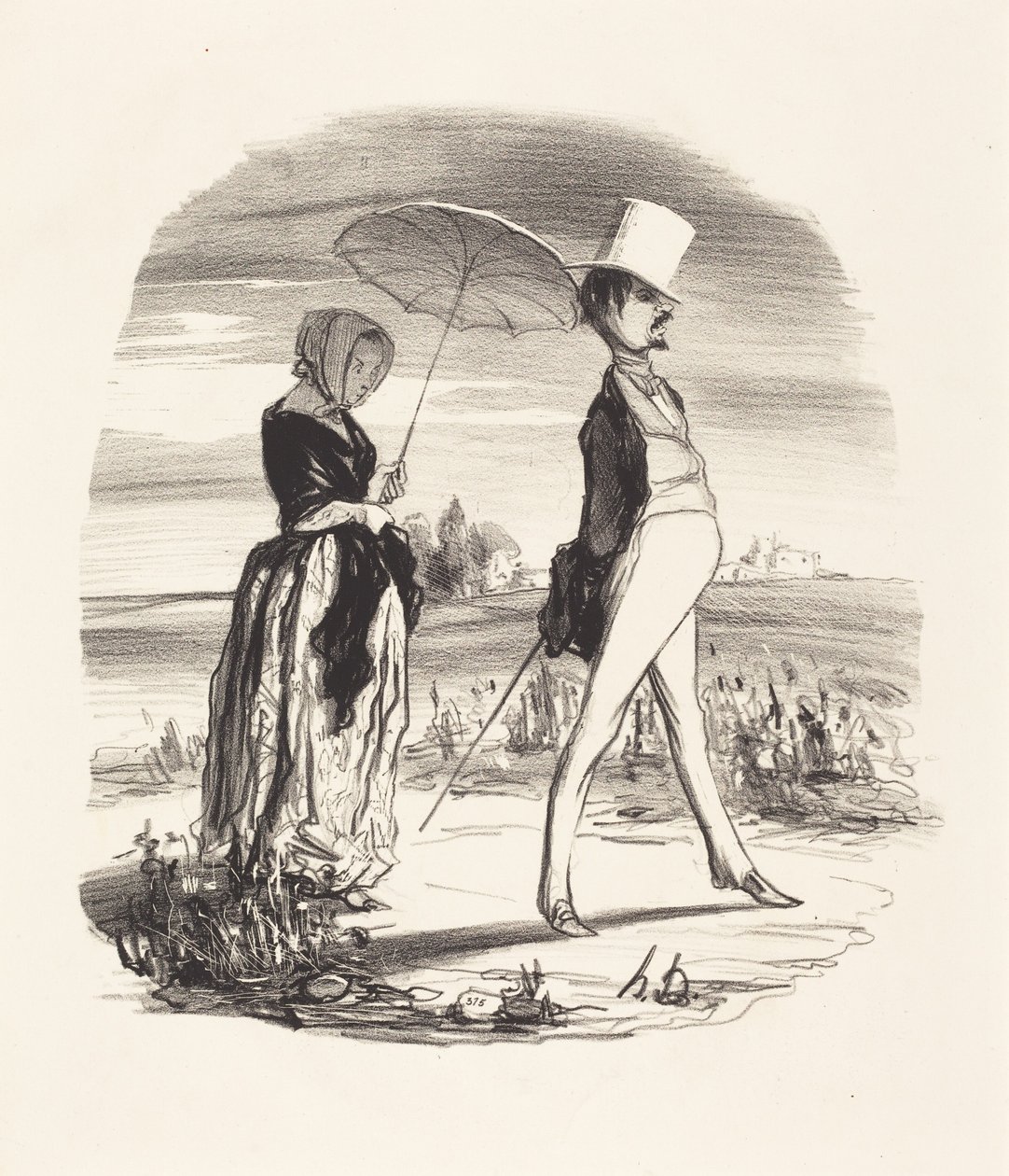 Og det kalder man at sejle ned ad livets flod... af Honoré Daumier