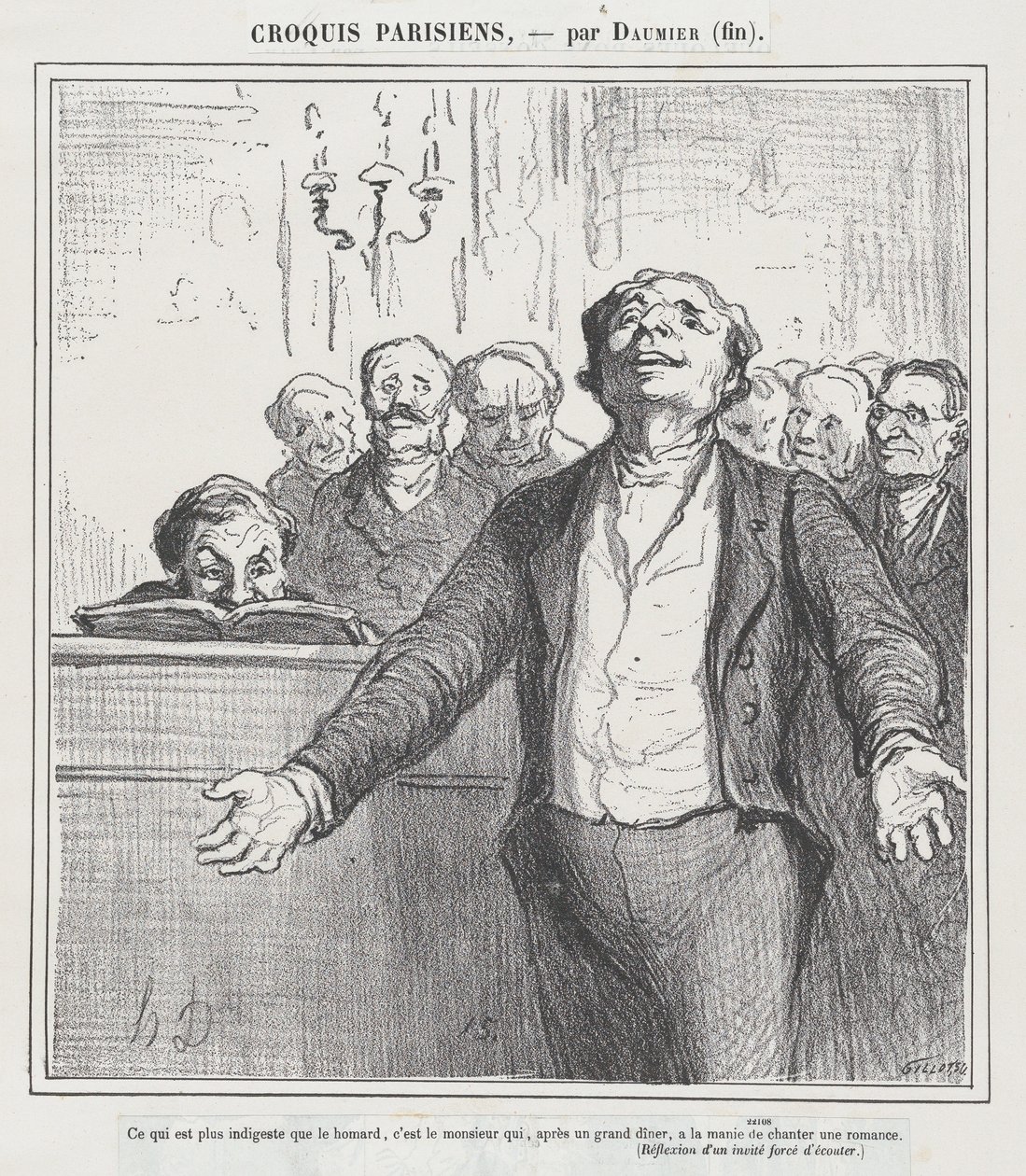Endnu mere ufordøjeligt end en hummermiddag..., fra „Parisiske skitser“ af Honoré Daumier