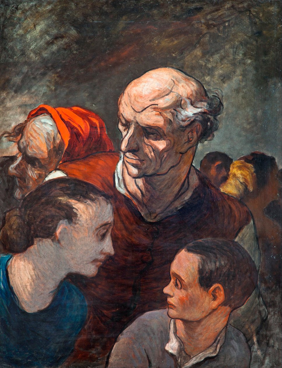Family On The Barricades 1848 - Daumier, Honoredani af Honoré Daumier