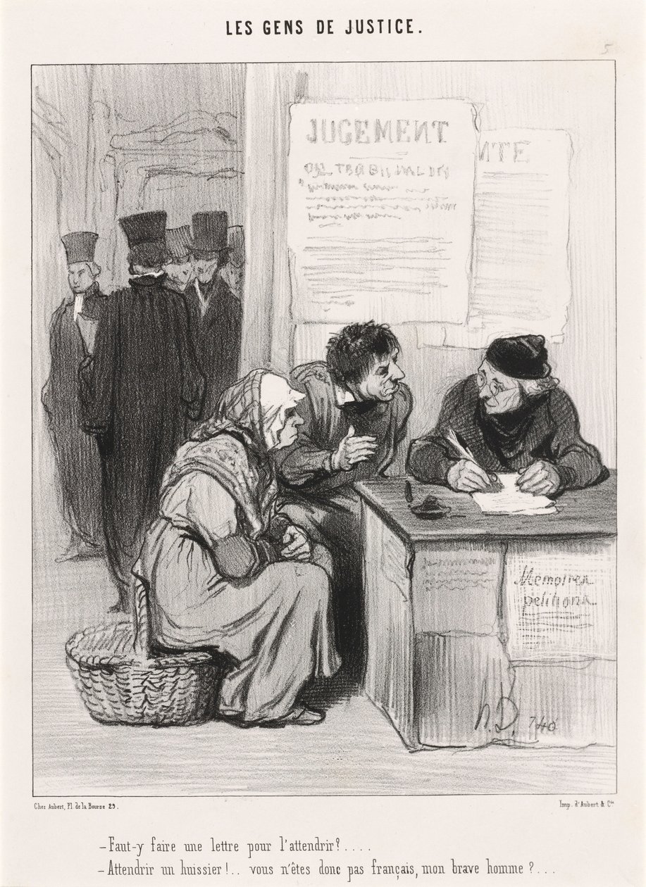 Skal man skrive et brev for at blødgøre hende? af Honoré Daumier