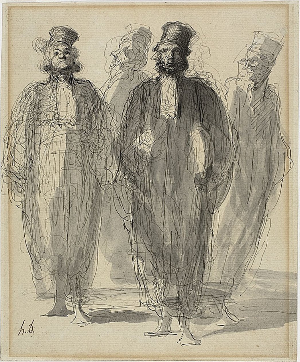 Fire advokater af Honoré Daumier