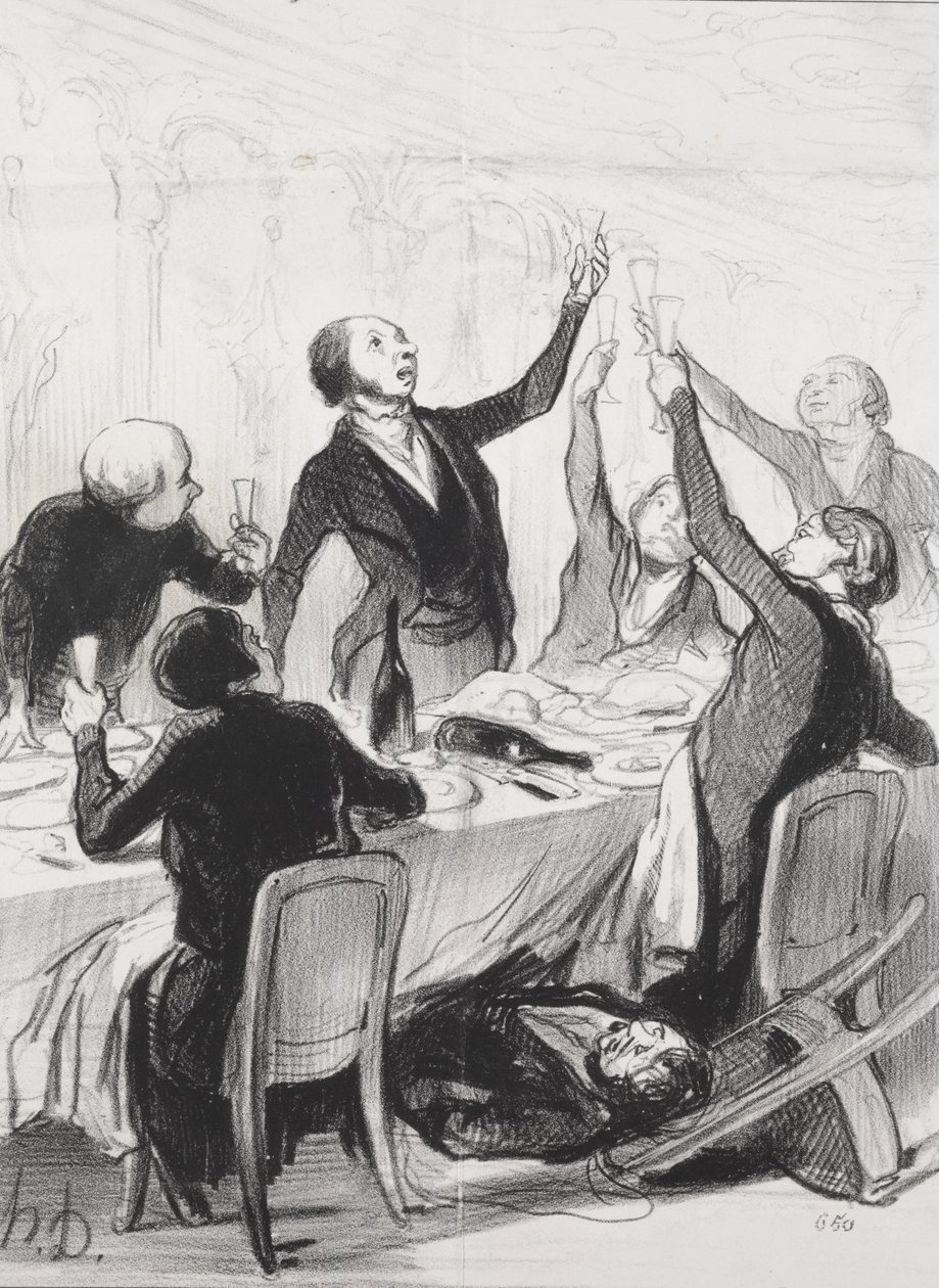 En 43. skål...til Temperance Society af Honoré Daumier