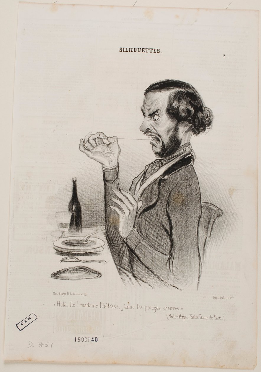 Hej! Servitrice, jeg foretrækker min suppe skaldet! af Honoré Daumier