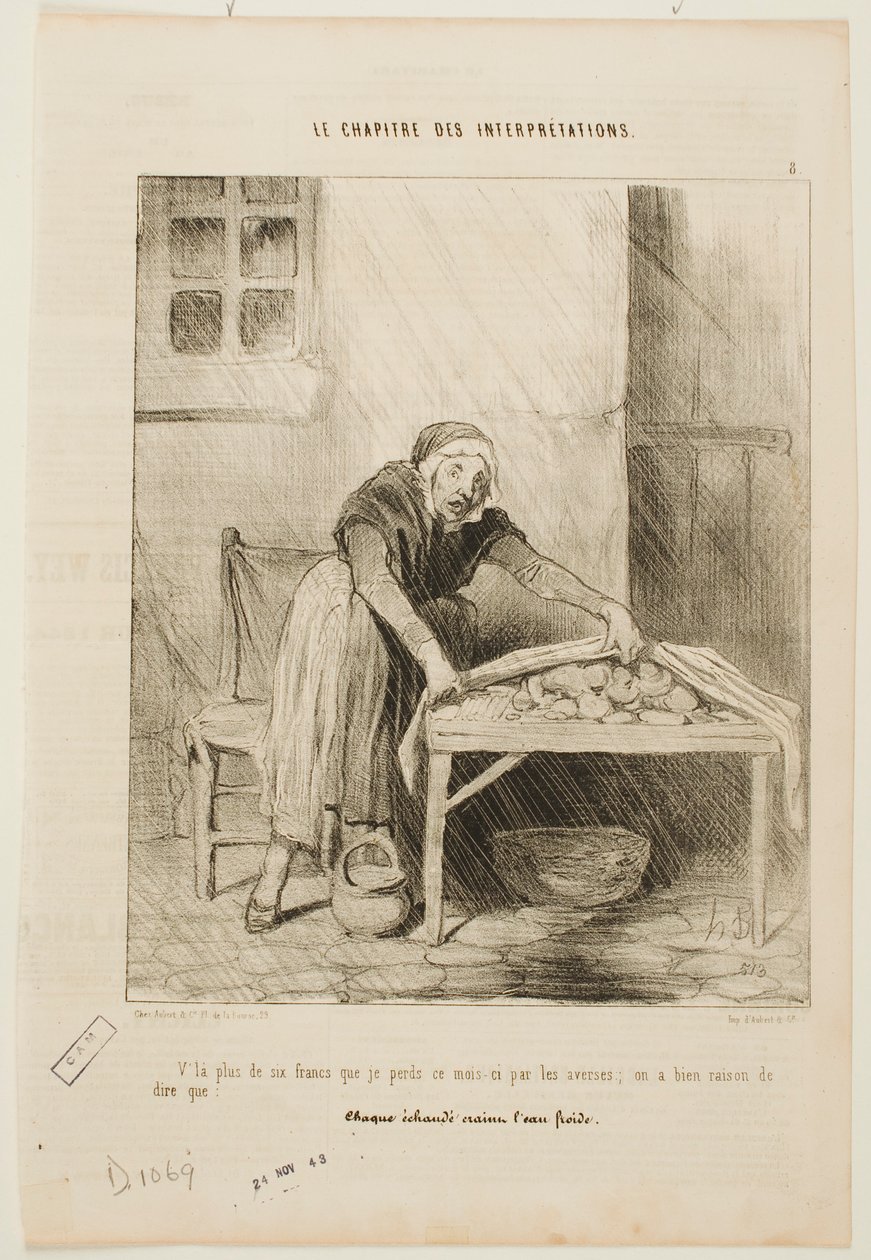 Jeg tabte mere end seks franc denne måned på grund af de pludselige regnbyger af Honoré Daumier