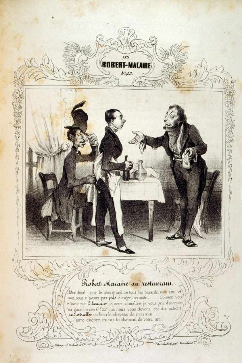 Idéer og legender Philipon under titlen Les Cent og Robert Macaire af Honoré Daumier