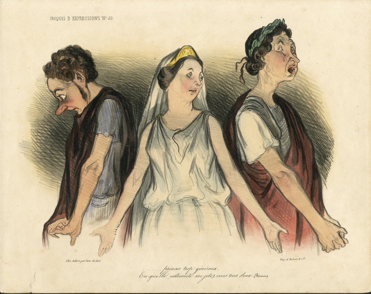 Illustration af Honore Daumier (1808-1879) danse - Teater - Skuespiller, skuespillerinde Komiker af Honoré Daumier