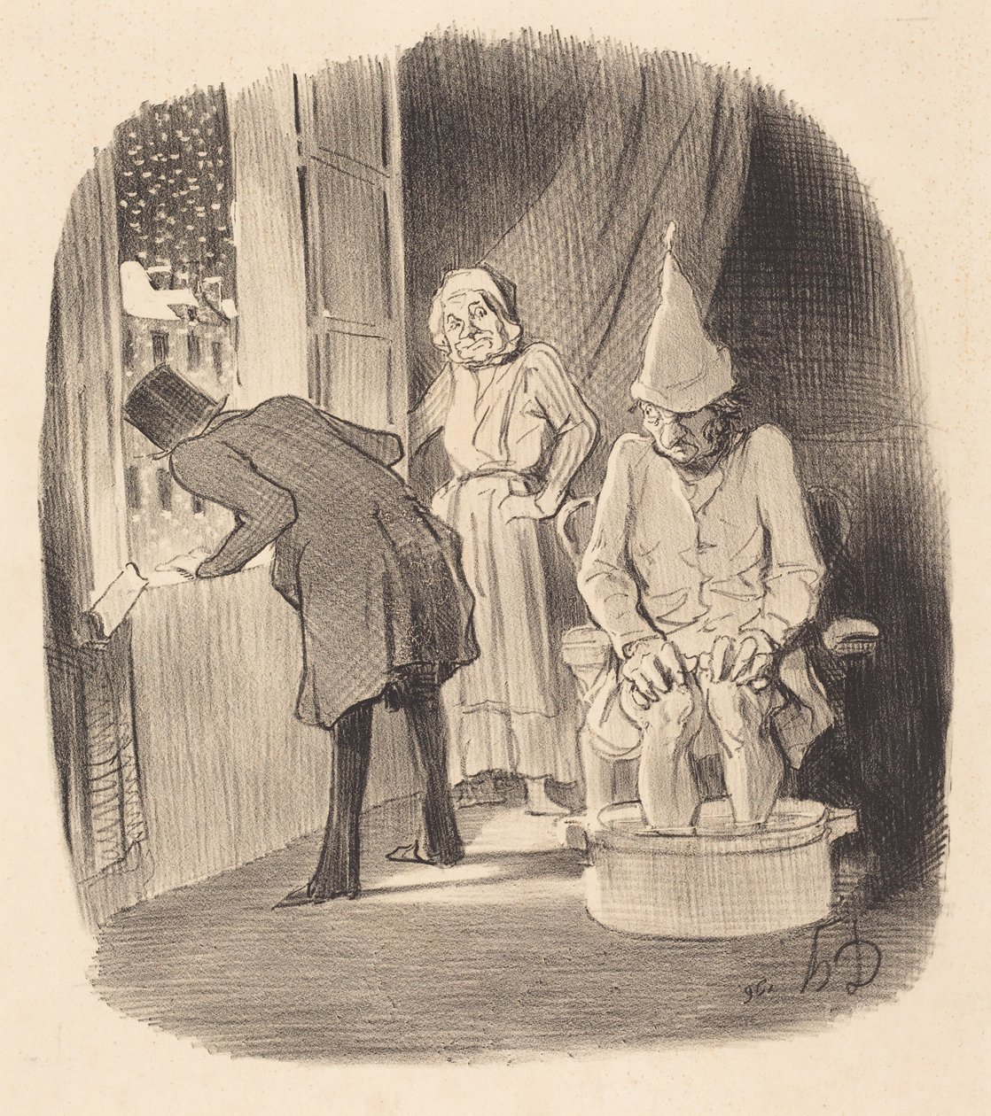 Ulempen ved at flytte bolig... af Honoré Daumier