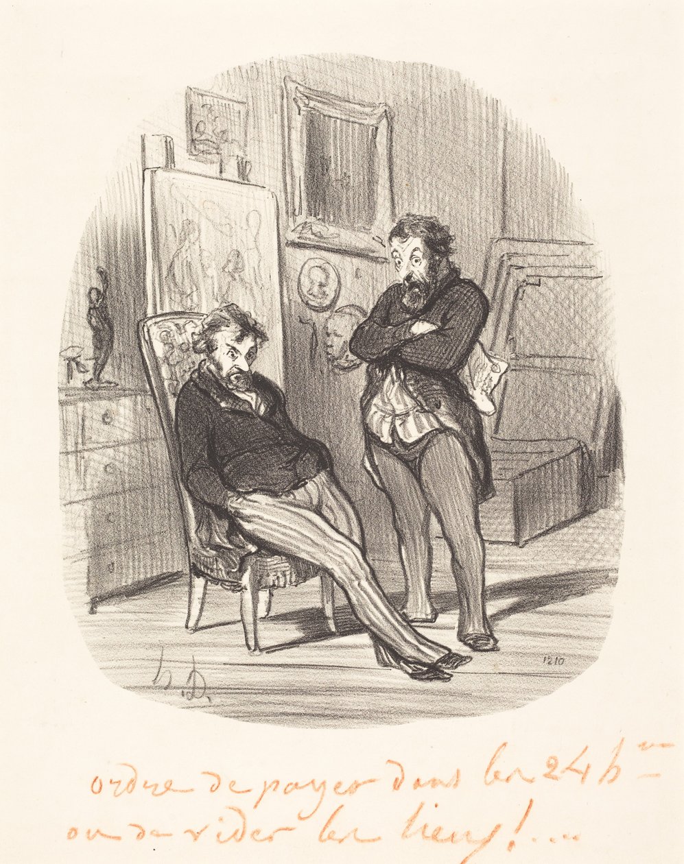 Ulempen ved at sende et dårligt maleri... af Honoré Daumier