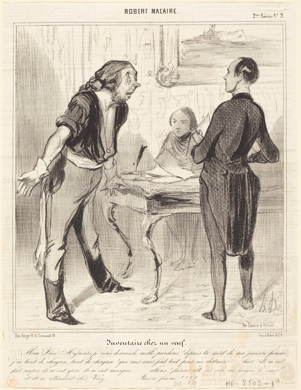 Inventar hos en enkemand af Honoré Daumier