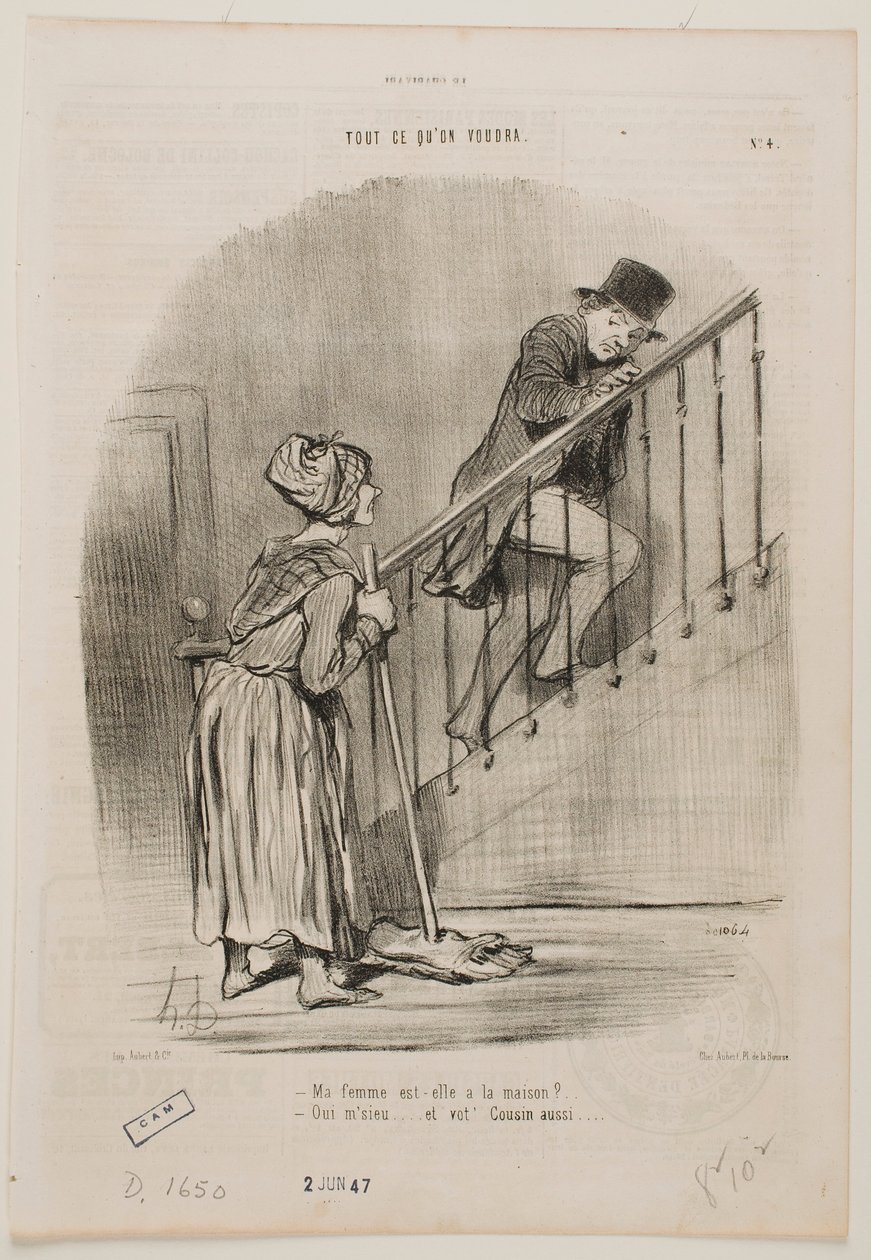 Er min kone hjemme? af Honoré Daumier