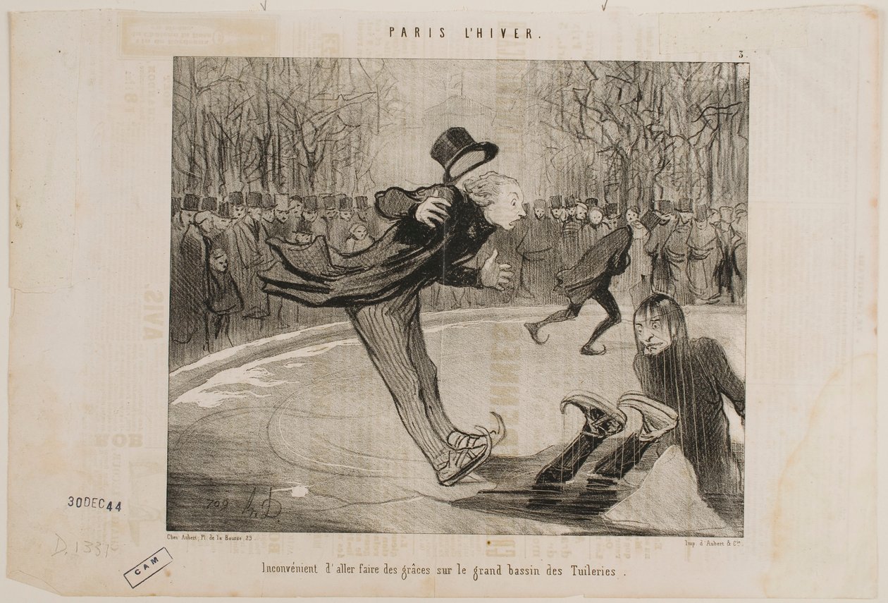 Det er svært at gøre sig bemærket på det store bassin i Tuileriernes Have. af Honoré Daumier