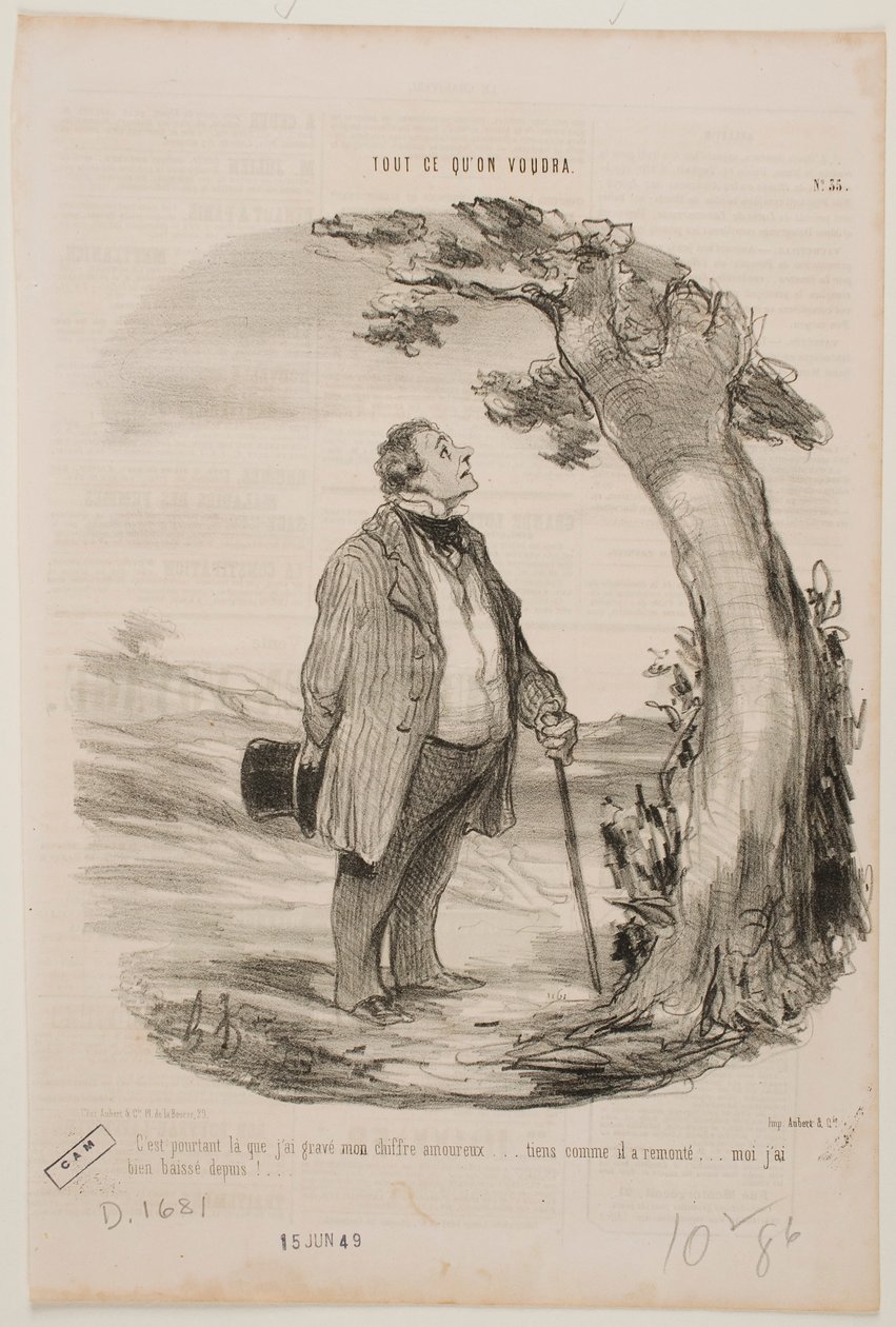 Det er her, jeg indgraverede min elskedes initialer... af Honoré Daumier