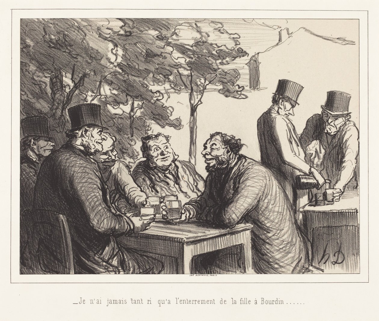 Jeg har aldrig grinet så meget som ved Bourdins datters begravelse... af Honoré Daumier