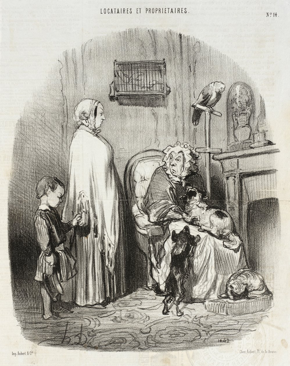 Jeg udlejer ikke til folk, der har børn!... af Honoré Daumier