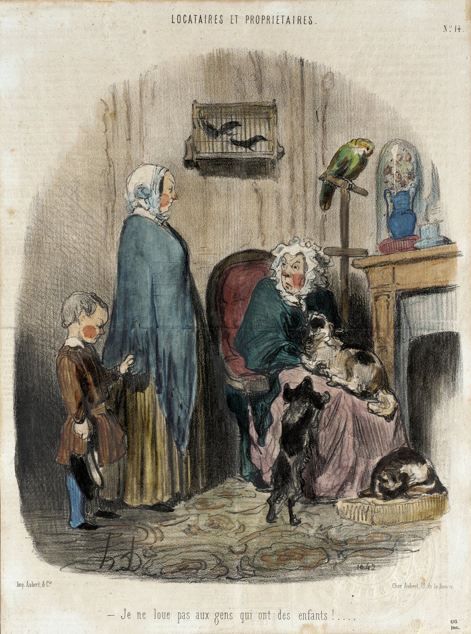 Jeg udlejer ikke til folk, der har børn! af Honoré Daumier