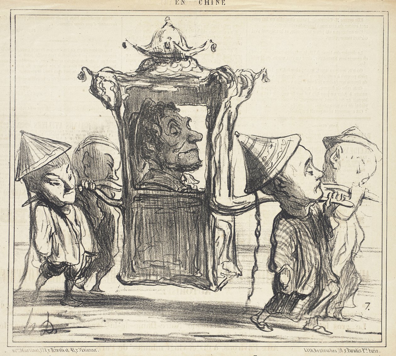 Jeg ville ønske, at jeg kunne blive kørt sådan gennem Brests gader, man ville tage mig for en mandarin!... af Honoré Daumier