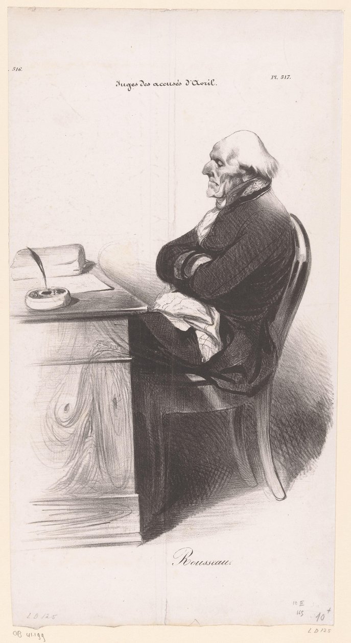 Karikatur af Jean-Joseph Rousseau af Honoré Daumier