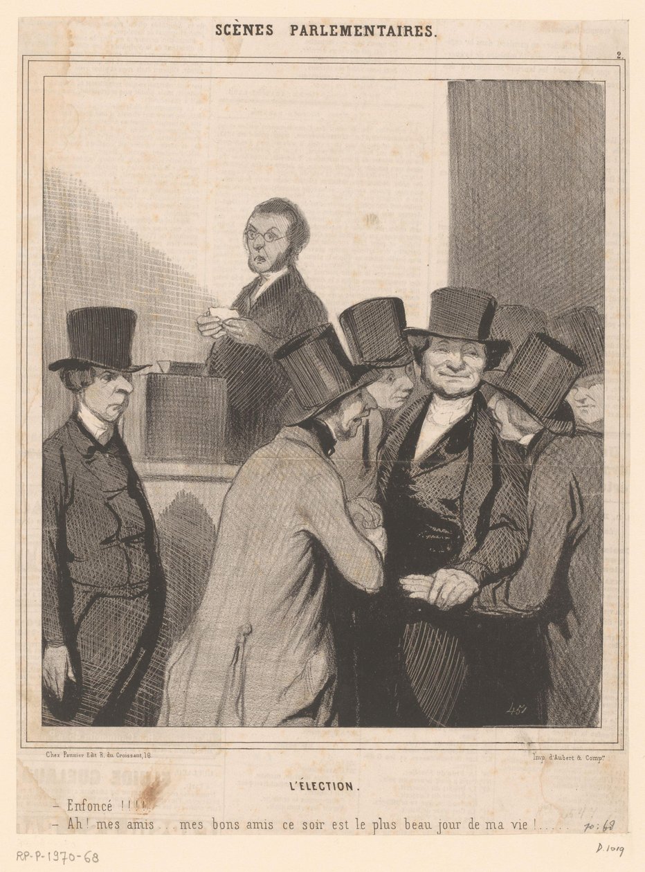 Karikatur af to kandidater efter valgresultatet af Honoré Daumier