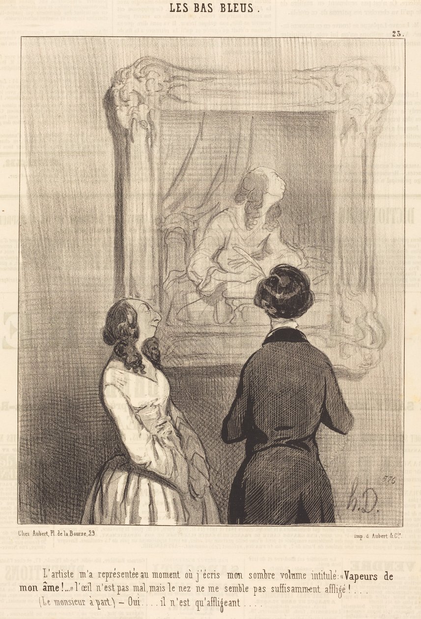 Kunstneren har fremstillet mig i det øjeblik, hvor jeg skriver af Honoré Daumier