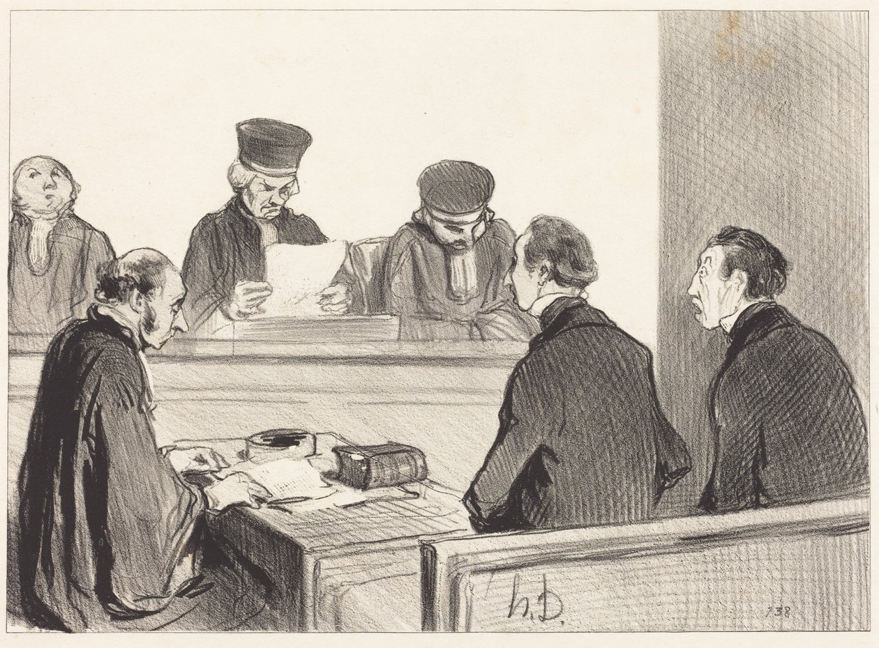 Domstolen afsluttede sine drøftelser... af Honoré Daumier