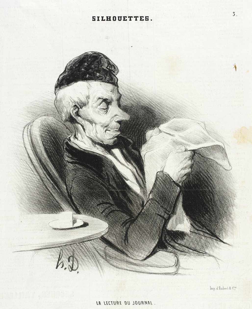 Læsning af avisen af Honoré Daumier