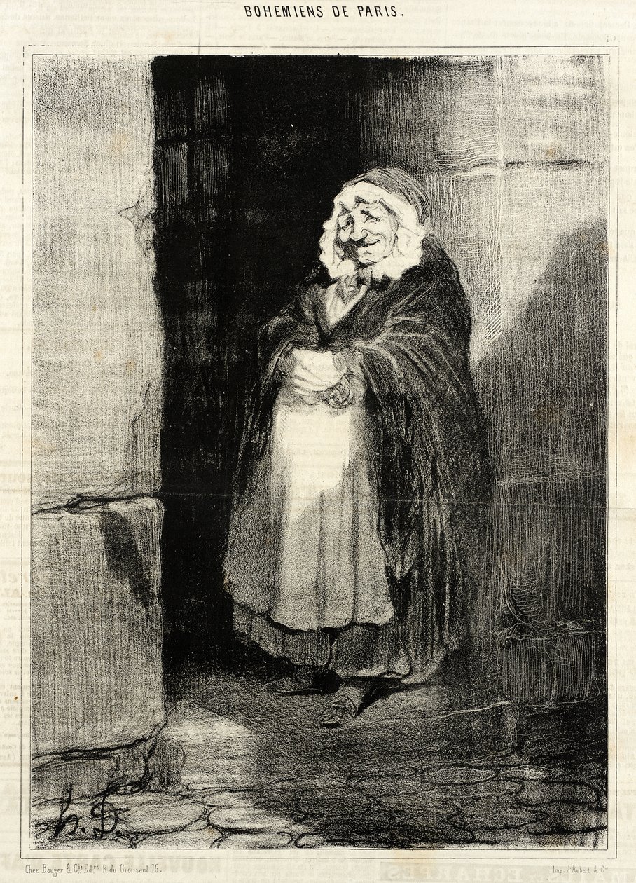 Den gående kvinde af Honoré Daumier