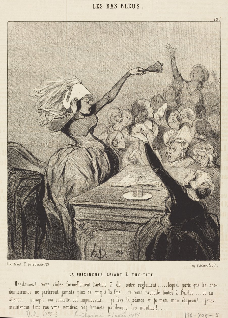 Formanden råber af fuld hals: «Mine damer!...» af Honoré Daumier